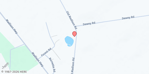 Map showing Sweetfield Missionary Baptist Church at 6619 Old Madison Road, Quitman, GA