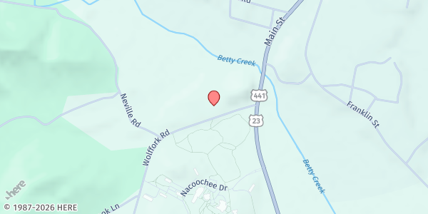 Map showing Rabun Gap Presbyterian Church at 8397 Wolffork Rd., Rabun Gap, GA