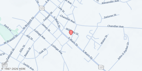 Map showing New Beginning Faith Temple Food Pantry at 124 John East Clark Road, Reidsville, GA