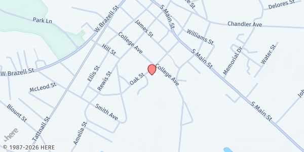 Map showing Oak Street Food Ministry, INC at 151 Oak Street, Reidsville, GA