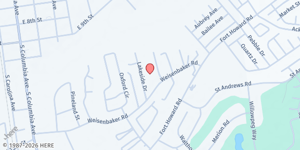 Map showing Church of the Harvest Ministries at 434 Wisenbaker Rd., Rincon, GA