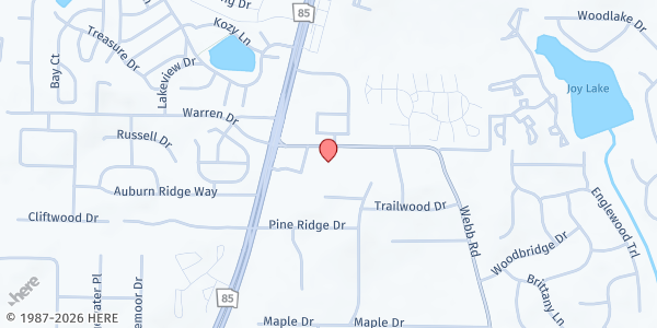 Map showing Anointed Vision of Hope at 8049 Webb Road, Riverdale, GA