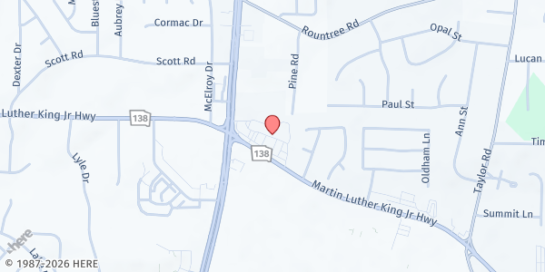 Map showing Area In Need Missionary House Inc. at 681 Georgia 138, Riverdale, GA