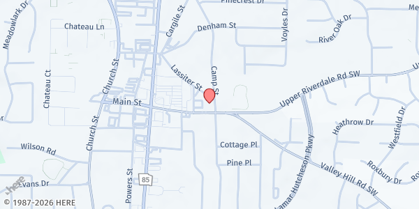 Map showing My Father's House Pentecostal Church at 567 Valley Hill Road, Riverdale, GA