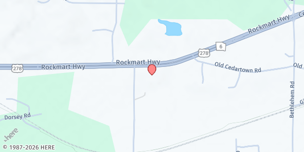 Map showing Victory Baptist Church at 15 Hendrix Rd., Rockmart, GA