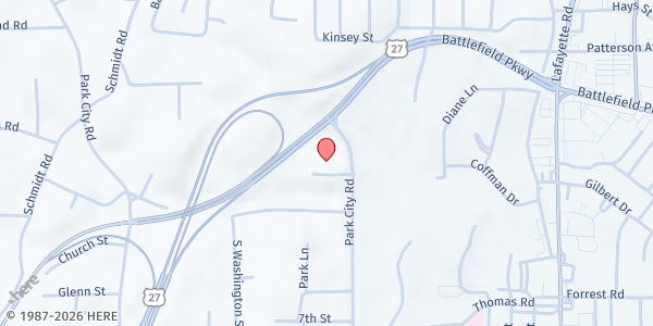 Map showing American Legion Battlefield Post 214 at 540 Park City Rd., Rossville, GA