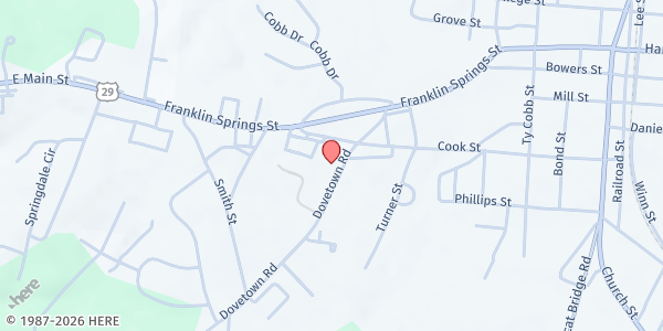 Map showing Connections for Special Parents (CSP) at 613 Cook Street, Royston, GA