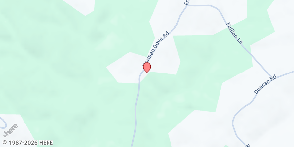 Map showing Freedom Congregational Holiness Church at 1418 Norman Dove Road, Royston, GA
