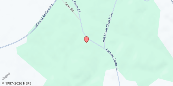 Map showing New Bethel Congregational Holiness Church at 462 Parham Town Rd., Royston, GA