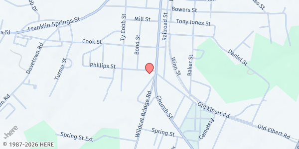 Map showing Rainbow Pantry at 191 Campbell St., Royston, GA