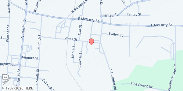 Map showing First Love Kids at 618 Hines St., Sandersville, GA