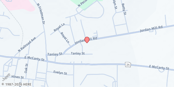 Map showing Kingdom Advancement Ministries at 806 Jordan Mill Rd., Sandersville, GA