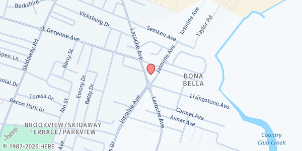 Map showing Abundant Life Ministries at 5406 La Roche Avenue, Savannah, GA