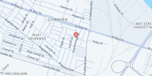 Map showing Followers of Christ Baptist Church at 222 Cantyre St, Savannah, GA