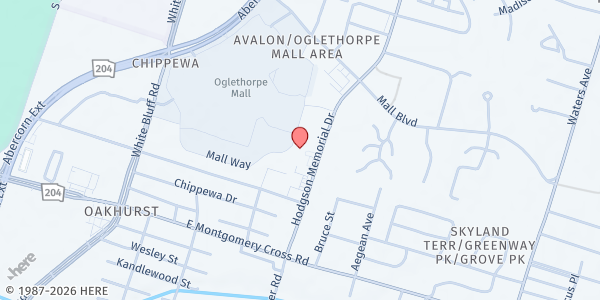 Map showing Immanuel Baptist Church at 7375 Hodgson Memorial Dr., Savannah, GA