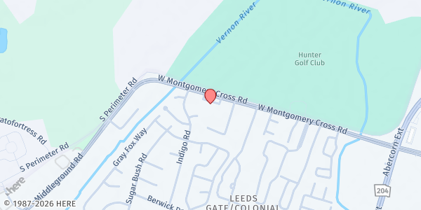 Map showing Kingdom of Life Christian Fellowship at 425 W. Montgomery Cross Rd., Savannah, GA