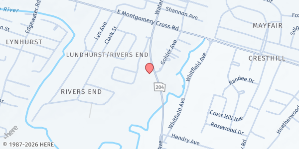 Map showing Life Bridge Inner City/Pwr Kid at 8511 Waters Ave, Savannah, GA