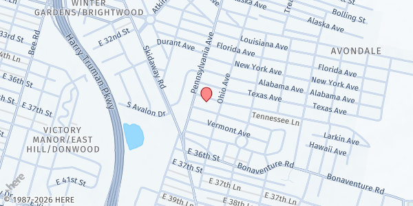 Map showing New Generation F.G.B. Church at 2023 Tennessee Ave, Savannah, GA