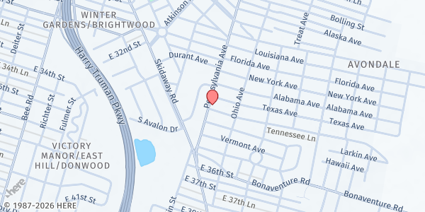 Map showing New Generation Full Gospel Baptist Church at 2020 Tennessee Ave., Savannah, GA