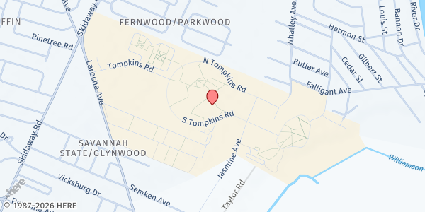 Map showing Savannah State Tiger Pantry at 3219 College St, Savannah, GA