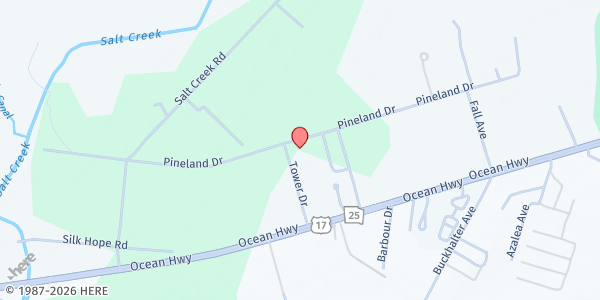 Map showing Silk Hope Baptist Church at 4929 Pineland Dr., Savannah, GA