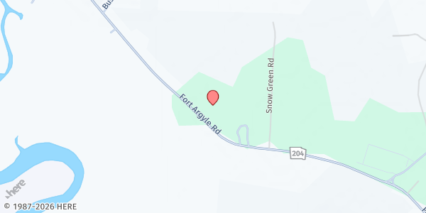Map showing THE BRIDGE CHURCH FOOD PANTRY at 630 Fort Argyle Road, Savannah, GA