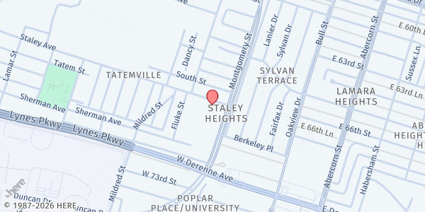 Map showing Transformation Center Church fka Jonesville Baptist Church at , Savannah, GA