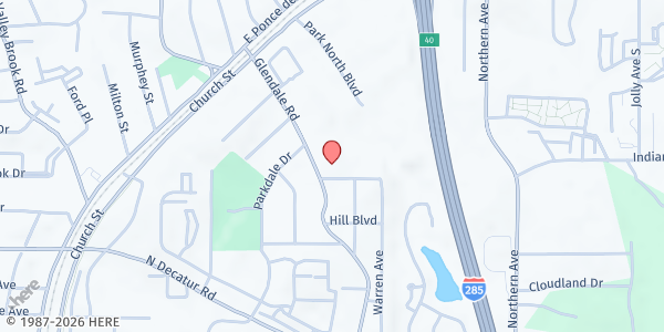 Map showing H. P. Taylor Brotherhood at 679 Glendale Rd, Scottdale, GA
