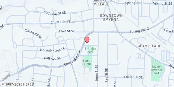 Map showing Second Chance For Success at 1246 Concord Road Southeast, Smyrna, GA