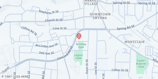 Map showing Second Chance For Success - Smyrna at 1246 Concord Road Southeast, Smyrna, GA