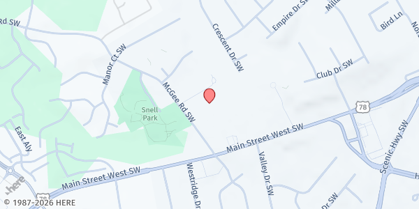 Map showing Overcomers House at 2114 Fountain Square, Snellville, GA