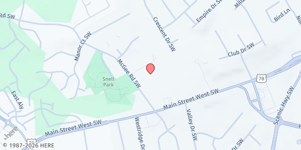 Map showing Overcomers House, Inc. at 2114 Fountain Square, Snellville, GA