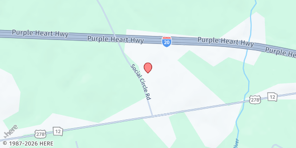 Map showing Willing Helpers Food Pantry at 70 Social Circle Rd., Social Circle, GA