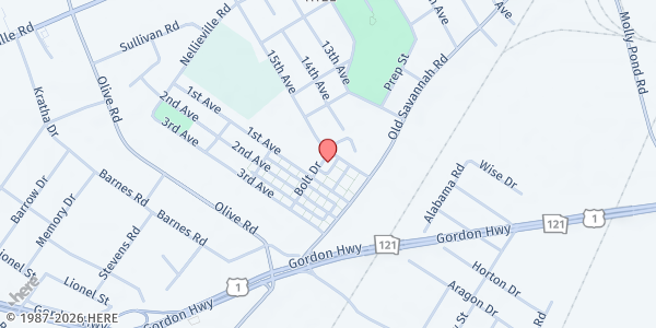 Map showing JWC Helping Hands, Inc. - Main Location at 2050 Bolt Drive, South Turpin Hill, GA