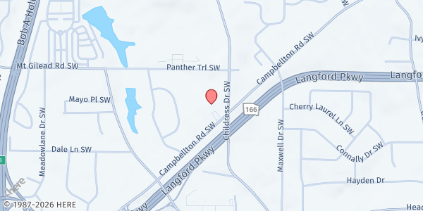 Map showing G2WN Thanksgiving Turkey Giveaway - Campbellton Road at 3011 Campbellton Road Southwest, Southwest, GA