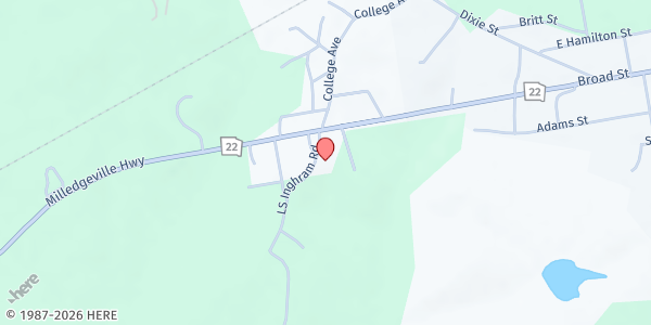 Map showing Hancock Helping Hands - Sparta at 75 Ls Inghram Rd., Sparta, GA