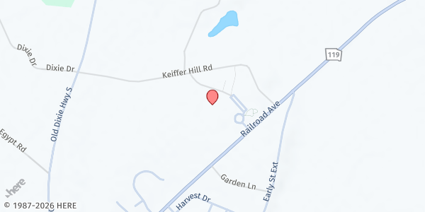 Map showing God's Mission House at 1435 Highway 119 N, Springfield, GA