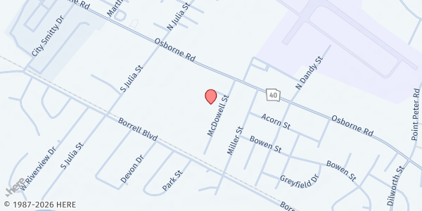 Map showing Centro Cristiano Renacer Inc at 1008 Mc Dowell St, St Marys, GA