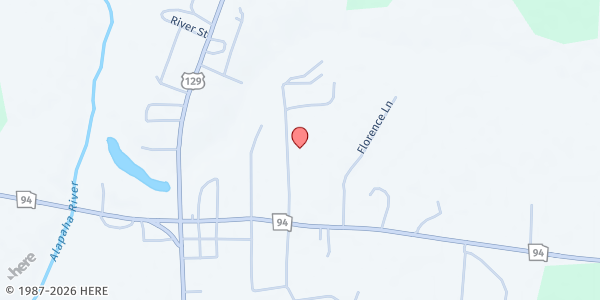 Map showing Echols County Senior Center at 170 Church of God St., Statenville, GA