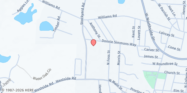 Map showing Statesboro Food Bank at 400 Donnie Simmons Way, Statesboro, GA