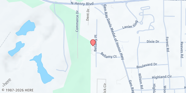 Map showing Helping In His Name Ministries, Inc. at 85 Bellamy Pl., Stockbridge, GA