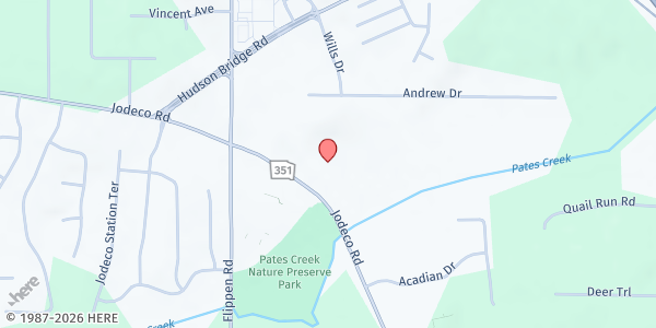Map showing Jodeco Baptist Church/ Agape ministry at 1290 Jodeco Rd, Stockbridge, GA