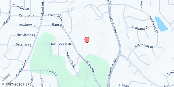 Map showing Antioch AME Church at 4730 Elam Rd., Stone Mountain, GA