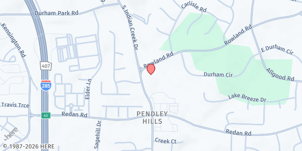 Map showing First St Peter AME Church at 1074 S Indian Creek Dr, Stone Mountain, GA