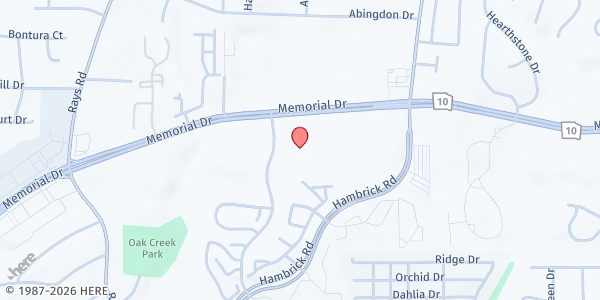 Map showing Global Refuge Main Office at 5563 Memorial Drive, Stone Mountain, GA