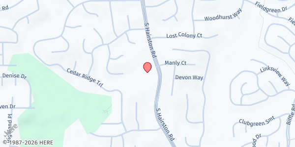 Map showing Healing for the Soul Ministries, Inc. at 1683 South Hairston Road, Stone Mountain, GA