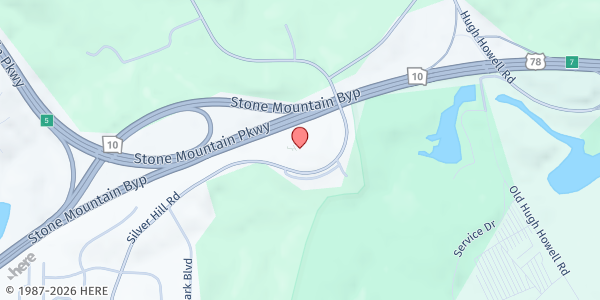 Map showing Stone Mountain SDA Church at 1350 Silver Hill Road, Stone Mountain, GA