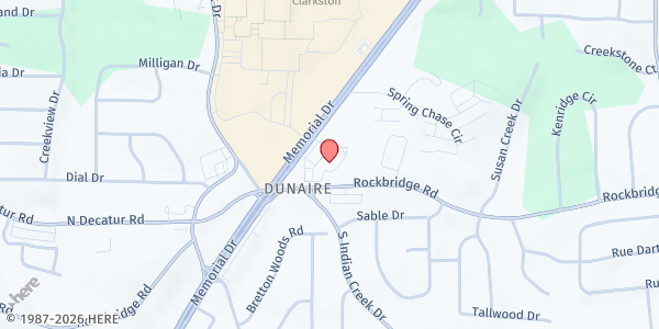 Map showing SVDP Stone Mountain Family Support Center at 4871 Memorial Drive, Stone Mountain, GA
