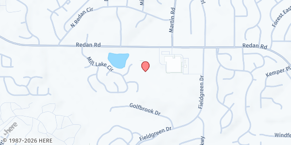 Map showing White Oak Hills Baptist Church at 5171 Redan Rd, Stone Mountain, GA