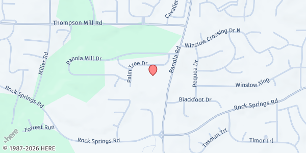 Map showing Ousley United Methodist Church at 3261 Panola Rd., Stonecrest, GA